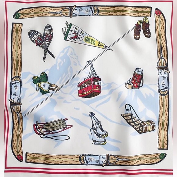 J Crew Italian Silk Scarf in Colorado Ski  Print - Picture 6 of 6